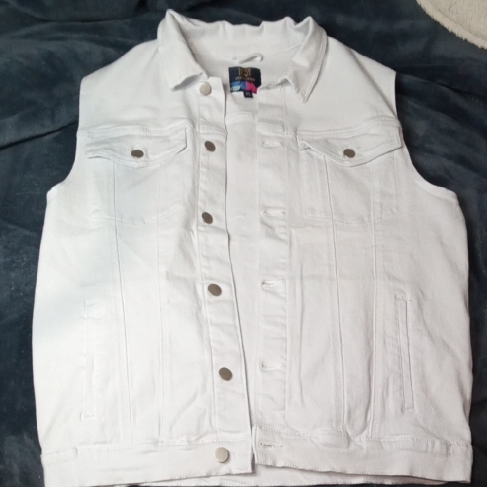 White Denim Vest
